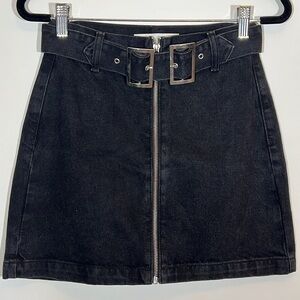 Topshop Moto Double Buckle Mini Skirt